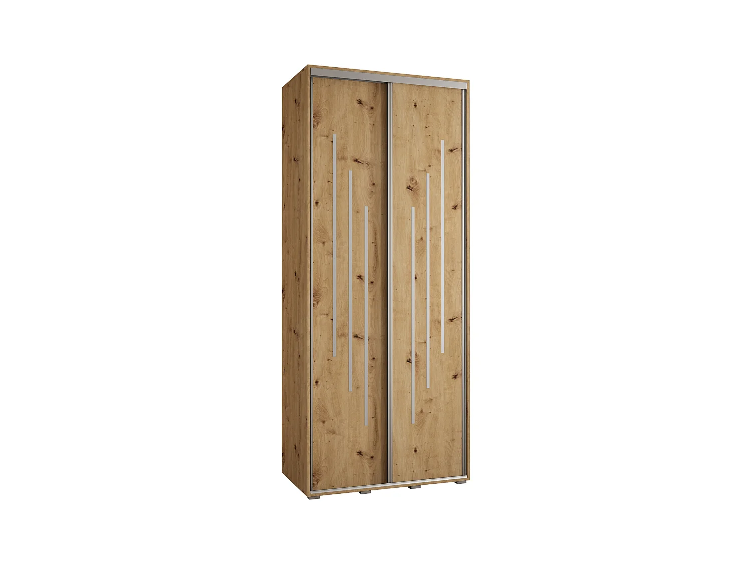ARMOIRE DAVOS 8 À PORTES COULISSANTES 235,2/110/45 2 portes (Artisan/Artisan/Argent)