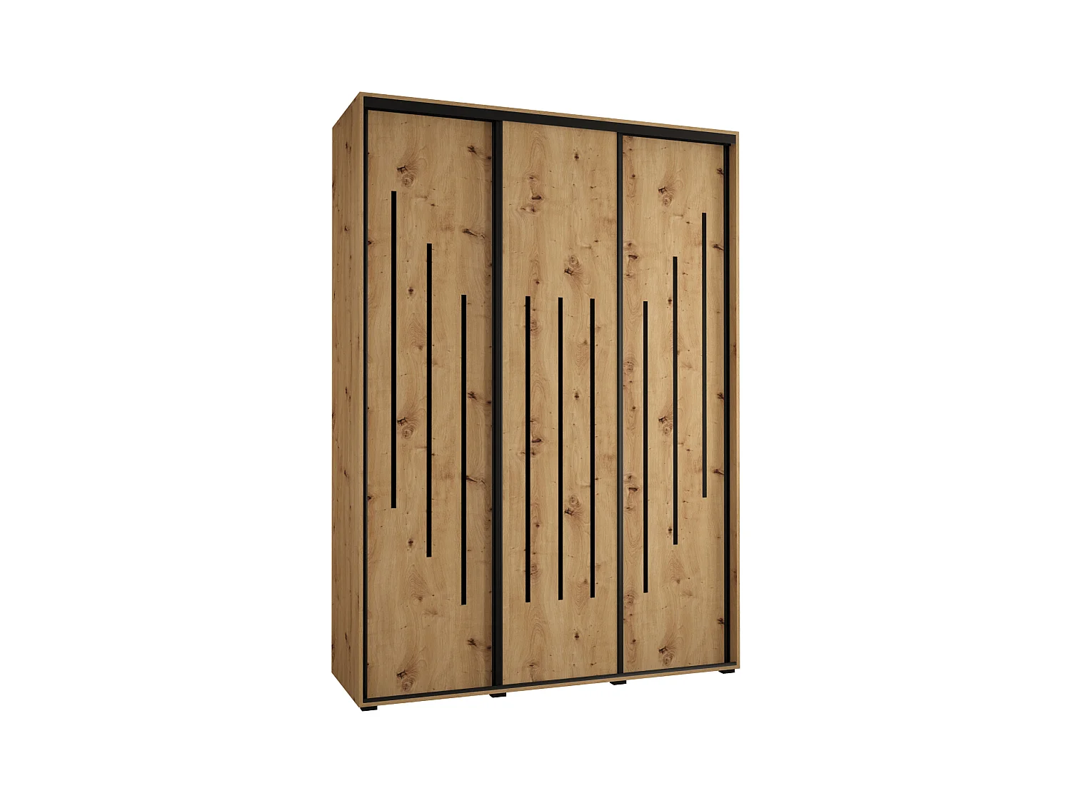 ARMOIRE DAVOS 8 À PORTES COULISSANTES 235,2/180/45 3 portes (Artisan/Artisan/Noir)