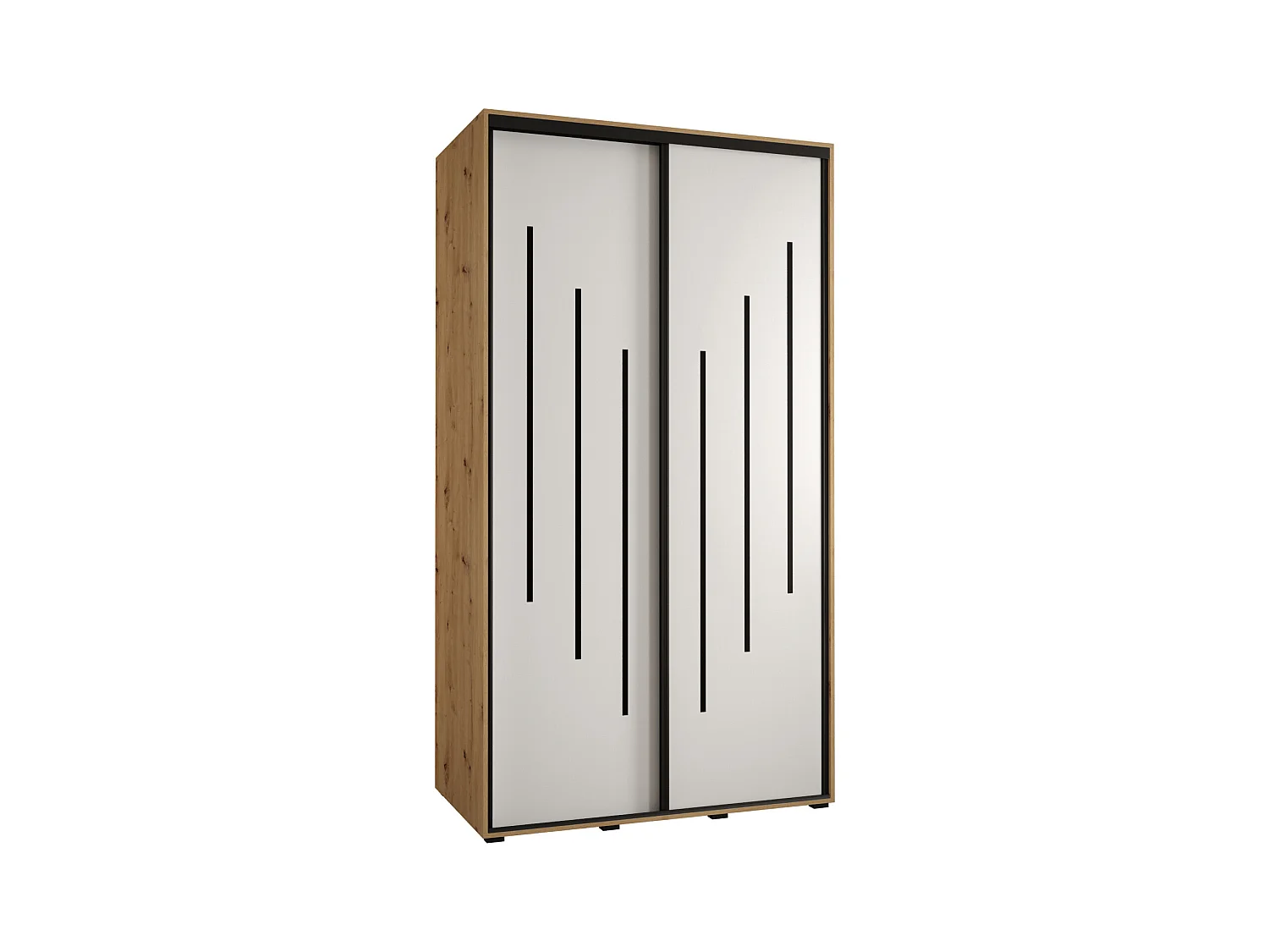 ARMOIRE DAVOS 8 À PORTES COULISSANTES 235,2/140/60 2 portes (Artisan/Blanc/Noir)