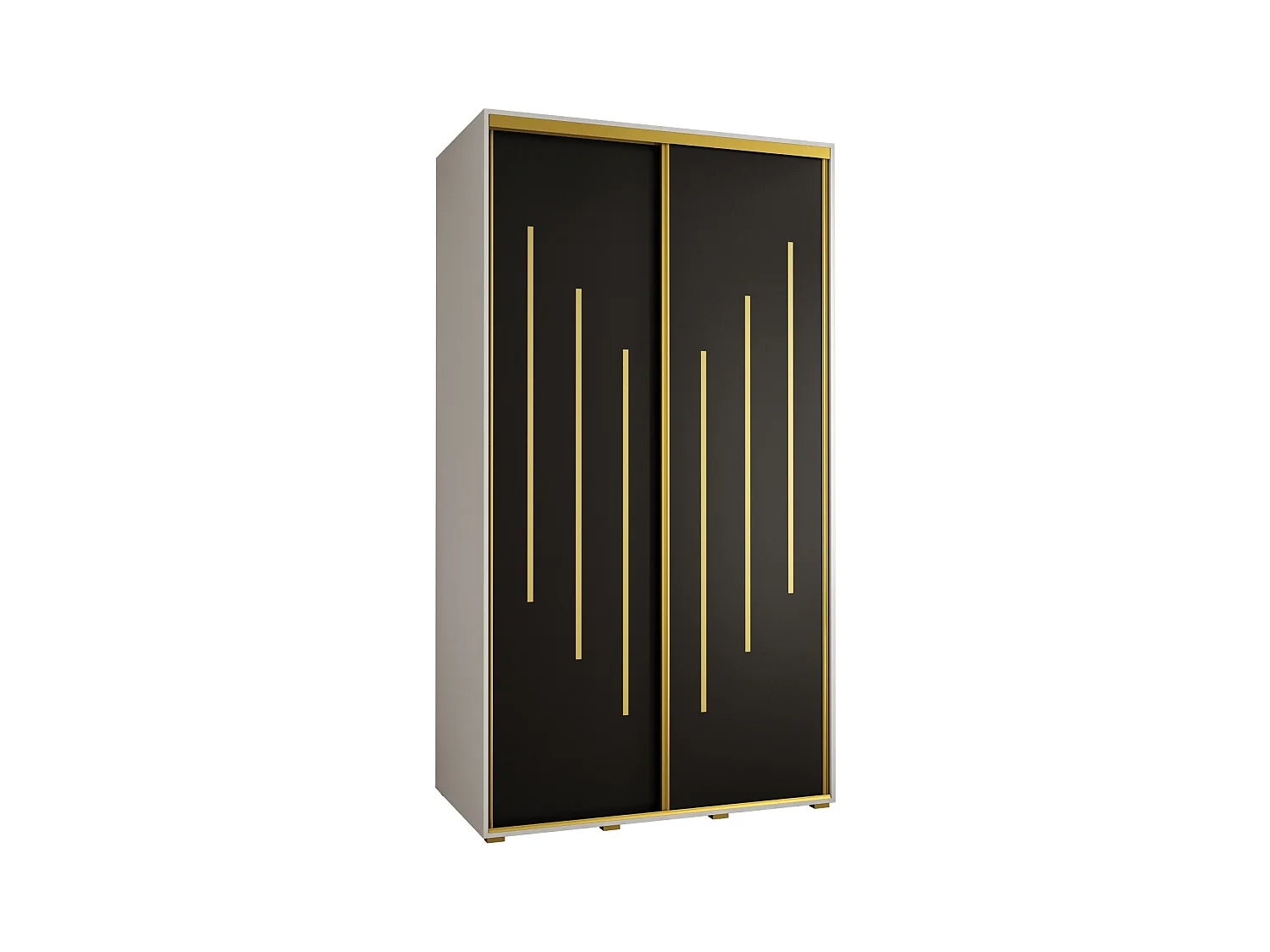 ARMOIRE DAVOS 8 À PORTES COULISSANTES 235,2/140/60 2 portes (Blanc/Noir/Or)