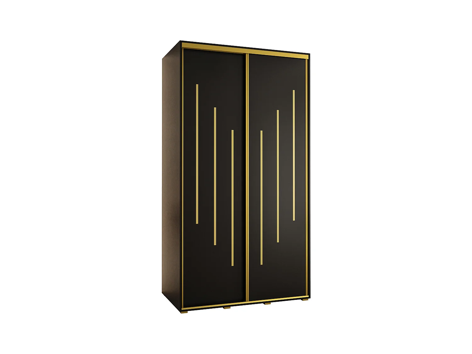 ARMOIRE DAVOS 8 À PORTES COULISSANTES 235,2/140/60 2 portes (Noir/Noir/Or)