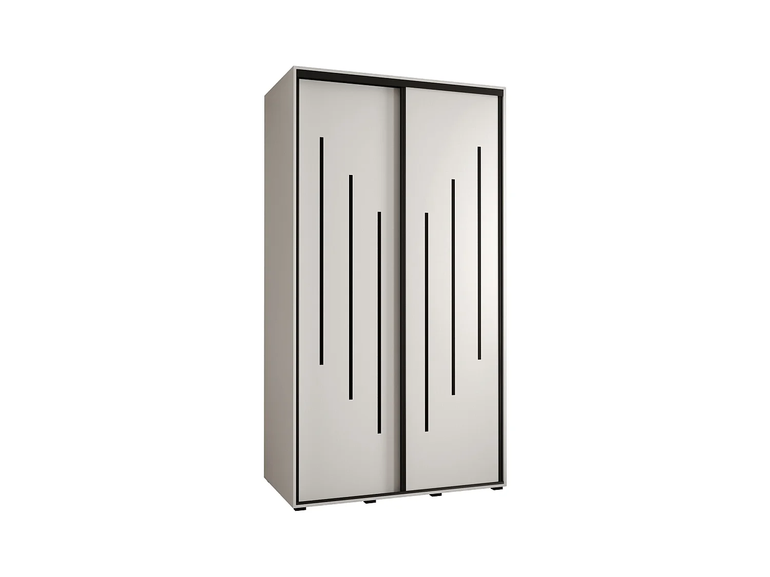ARMOIRE DAVOS 8 À PORTES COULISSANTES 235,2/140/60 2 portes (Blanc/Blanc/Noir)