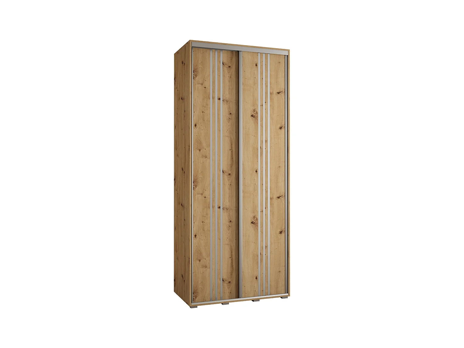 ARMOIRE DAVOS 6 À PORTES COULISSANTES 235,2/110/60 2 portes (Artisan/Artisan/Argent)