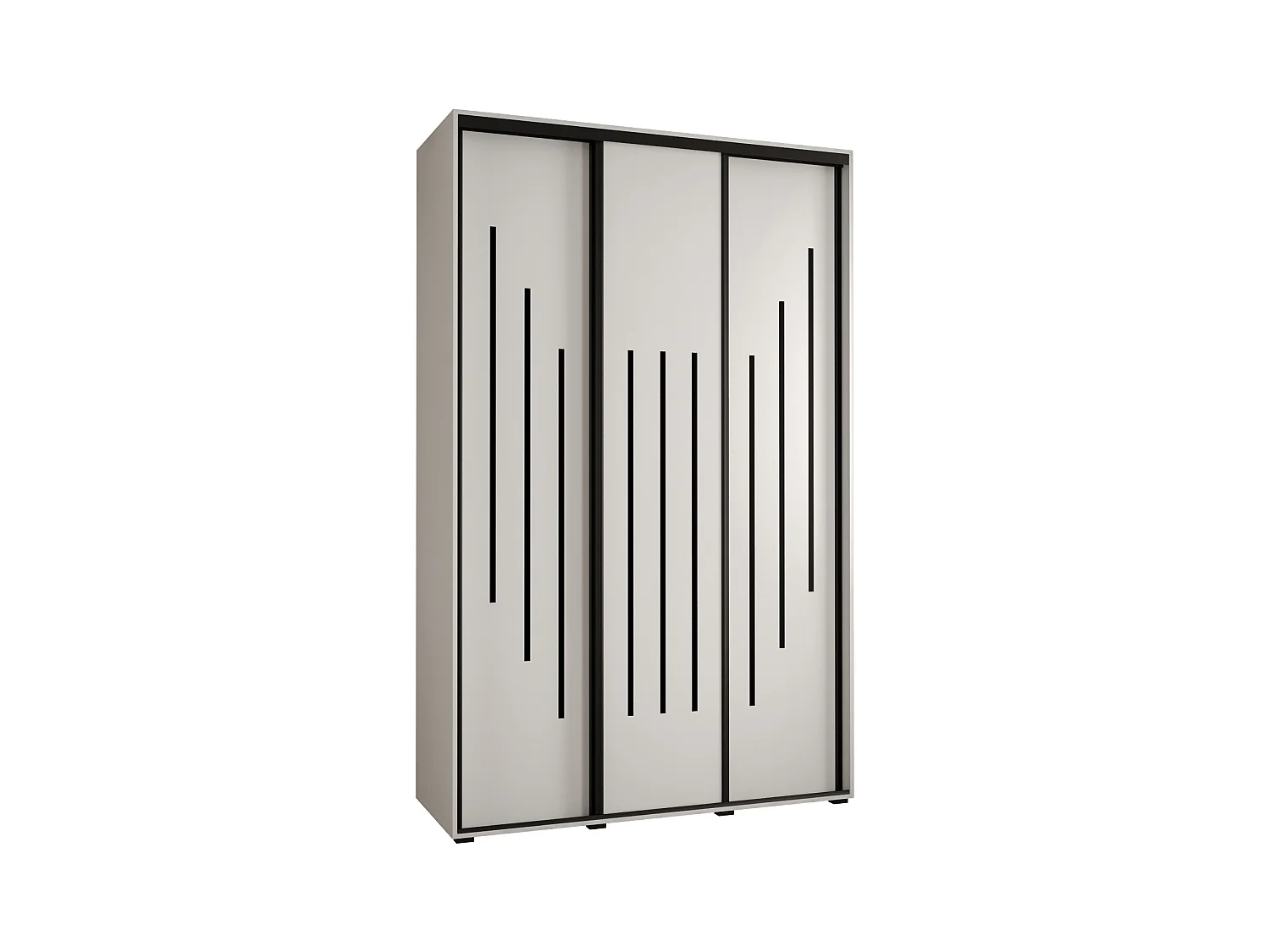 ARMOIRE DAVOS 8 À PORTES COULISSANTES 235,2/160/60 3 portes (Blanc/Blanc/Noir)