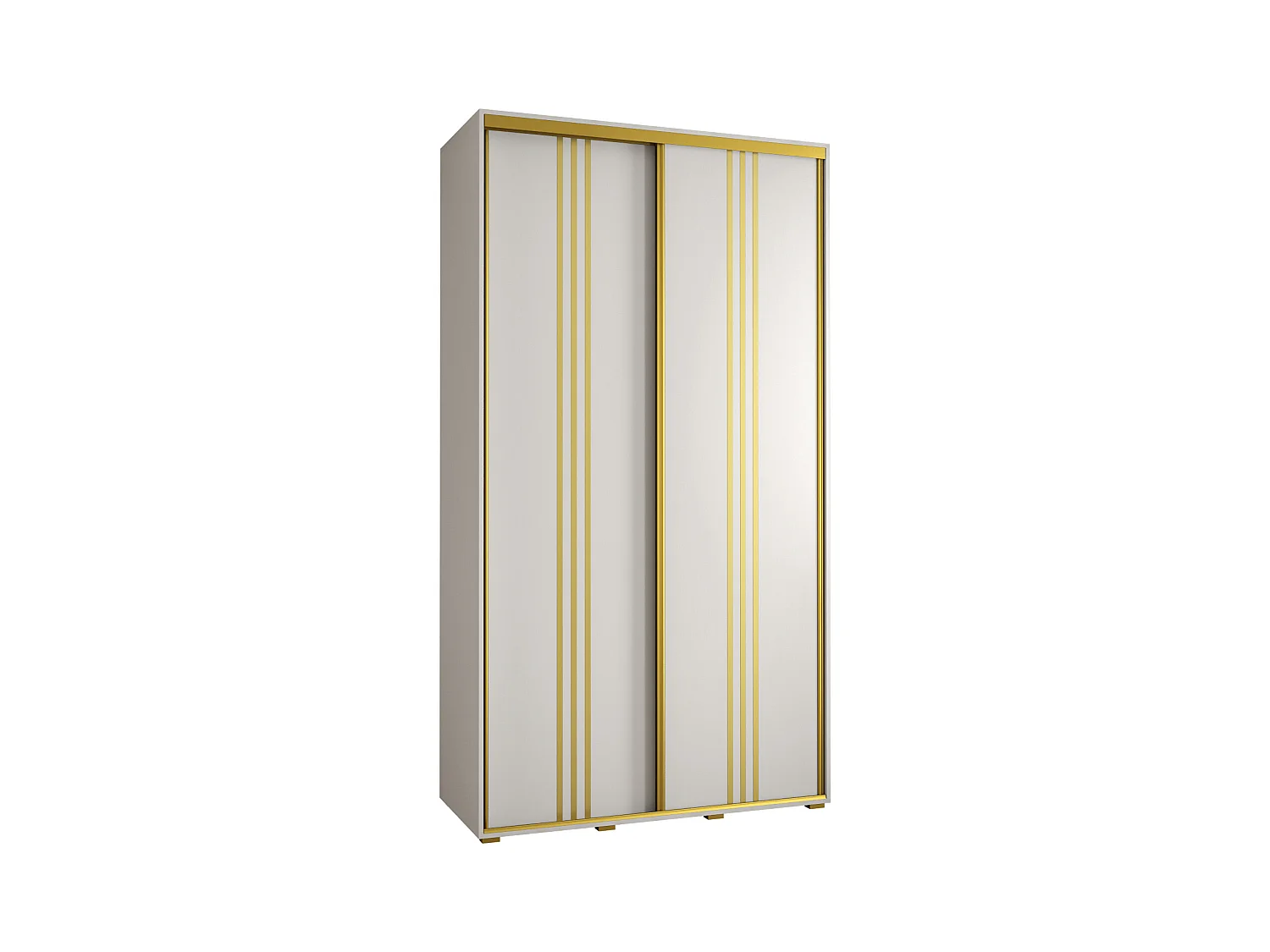 ARMOIRE DAVOS 6 À PORTES COULISSANTES 235,2/140/60 2 portes (Blanc/Blanc/Or)