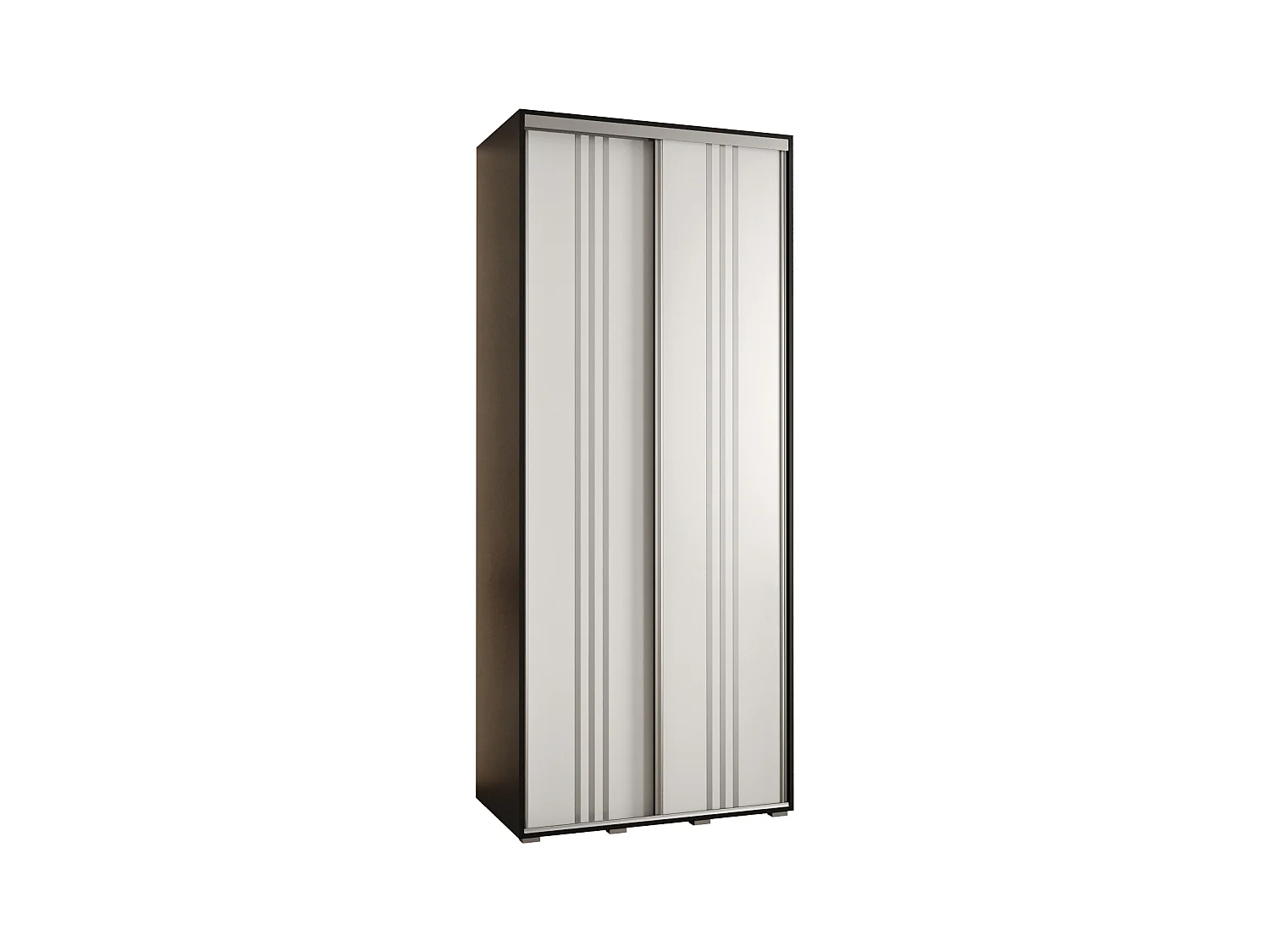 SCHWEBETÜRENSCHRANK DAVOS 6 235,2/100/45 2-türig (Schwarz/Weiß/Silber)