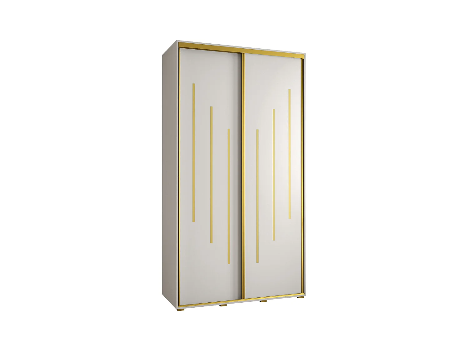 ARMOIRE DAVOS 8 À PORTES COULISSANTES 235,2/140/60 2 portes (Blanc/Blanc/Or)