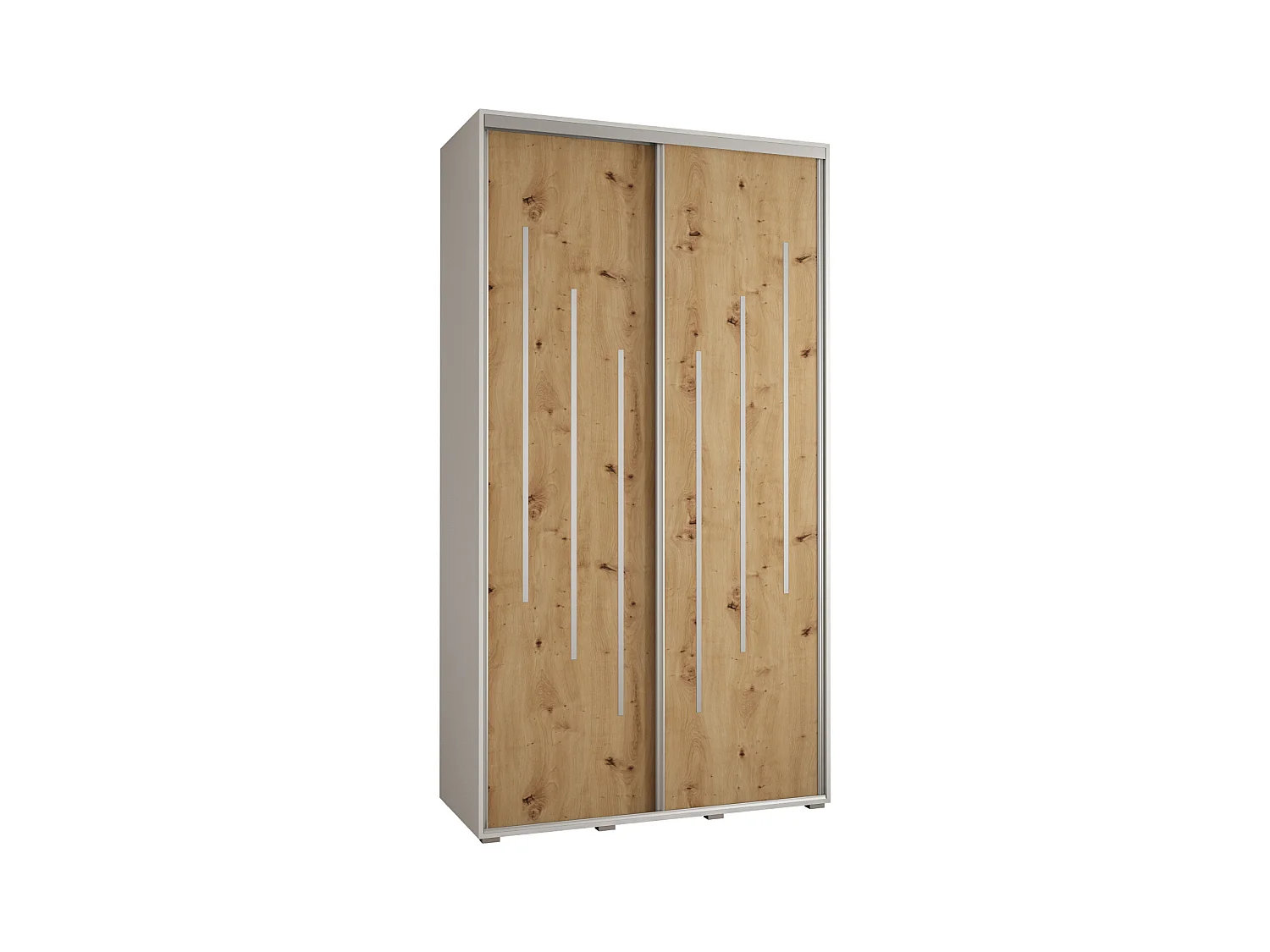 ARMOIRE DAVOS 8 À PORTES COULISSANTES 235,2/140/45 2 portes (Blanc/Artisan/Argent)