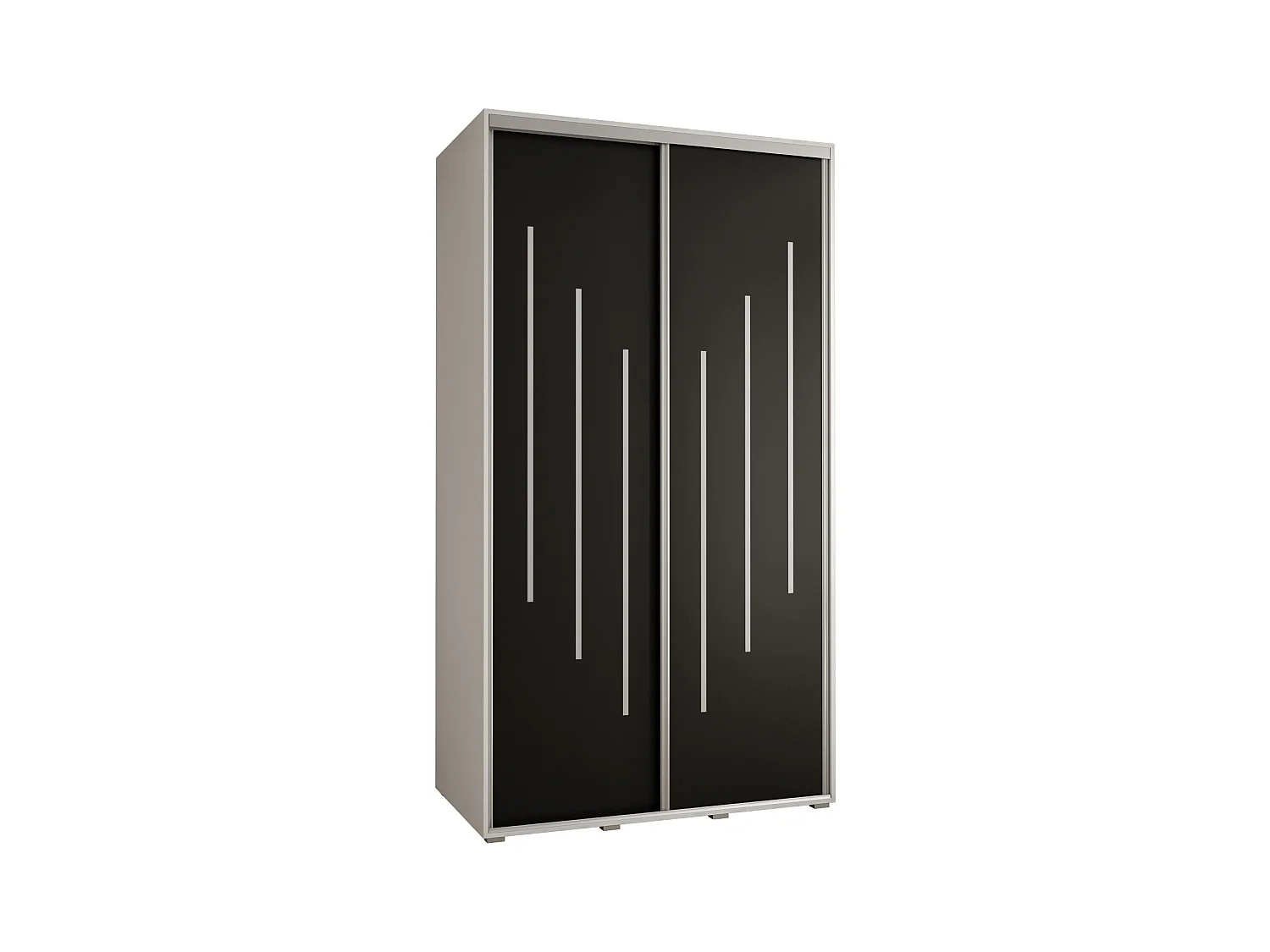 ARMOIRE DAVOS 8 À PORTES COULISSANTES 235,2/140/60 2 portes (Blanc/Noir/Argent)