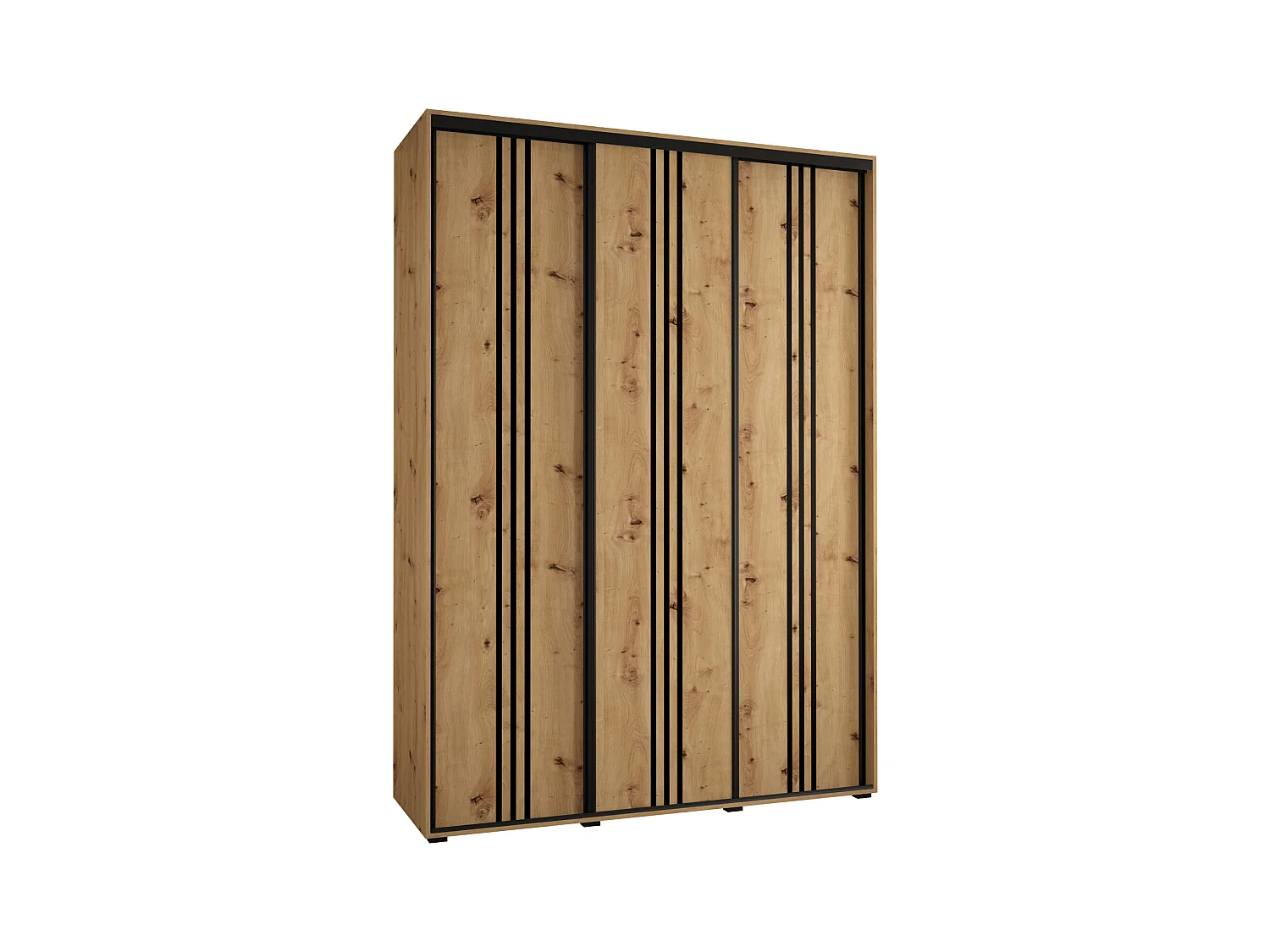 ARMOIRE DAVOS 6 À PORTES COULISSANTES 235,2/180/45 3 portes (Artisan/Artisan/Noir)
