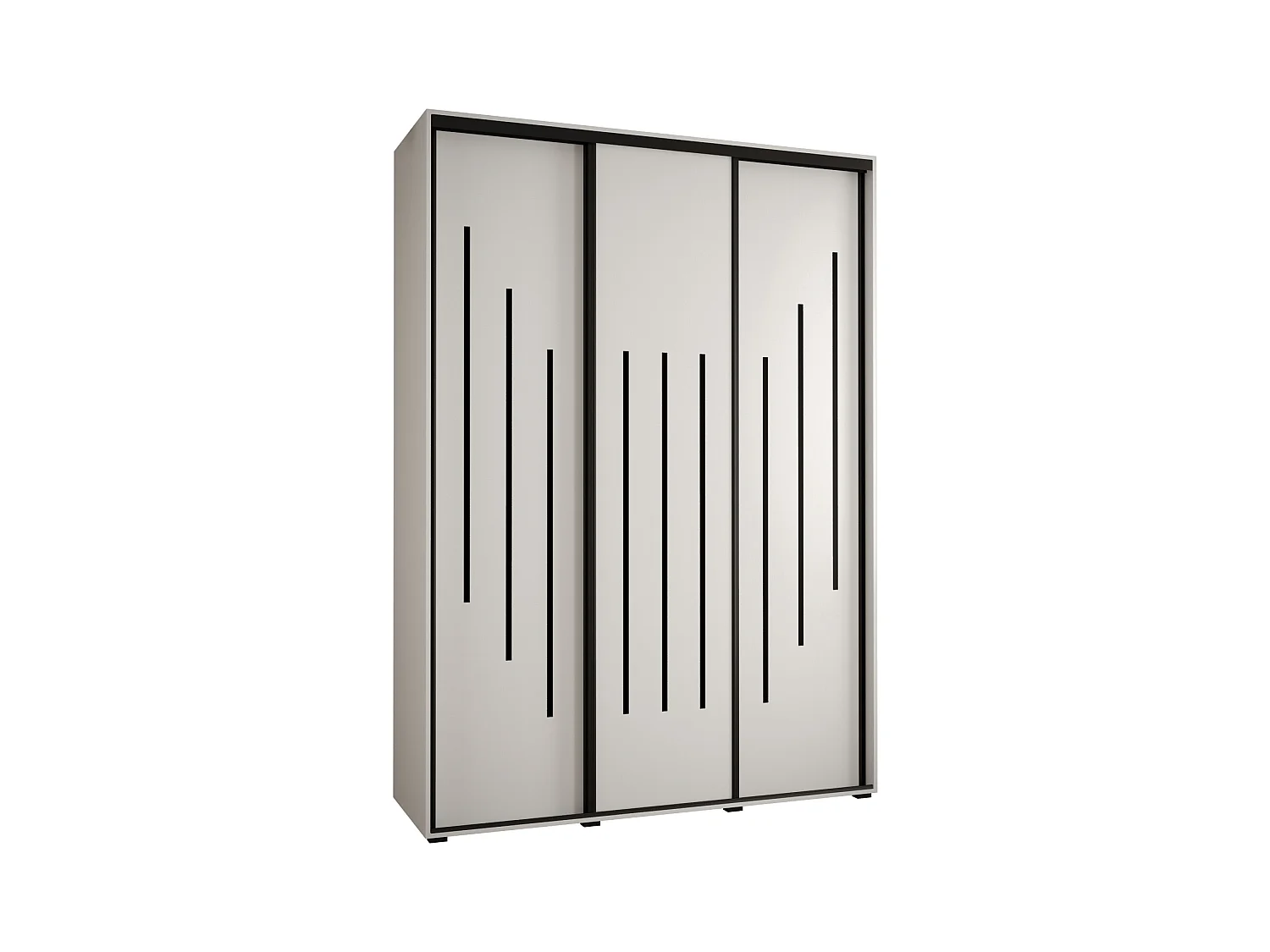 SCHWEBETÜRENSCHRANK DAVOS 8 235,2/170/60 3-türig (Weiß/Weiß/Schwarz)