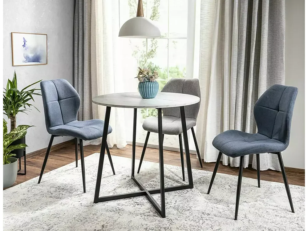 Chaise Frank/Tissu/Bleu