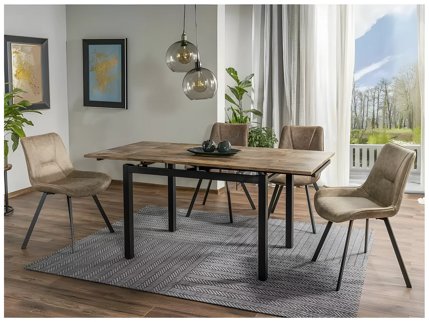 Chaise frank/Tissu/Bordeux