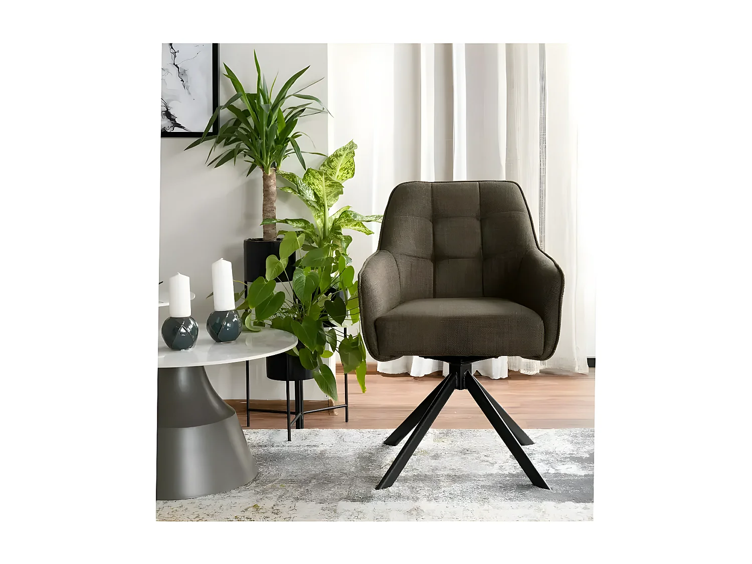 Sedia Kevin/Tessuto/Grigio