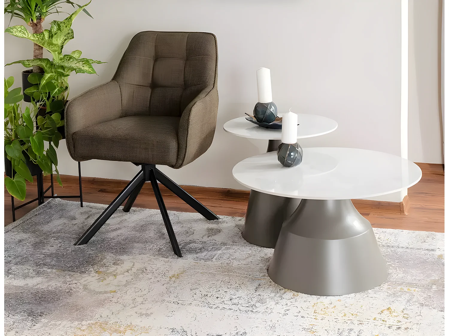 Sedia Kevin/Tessuto/Grigio