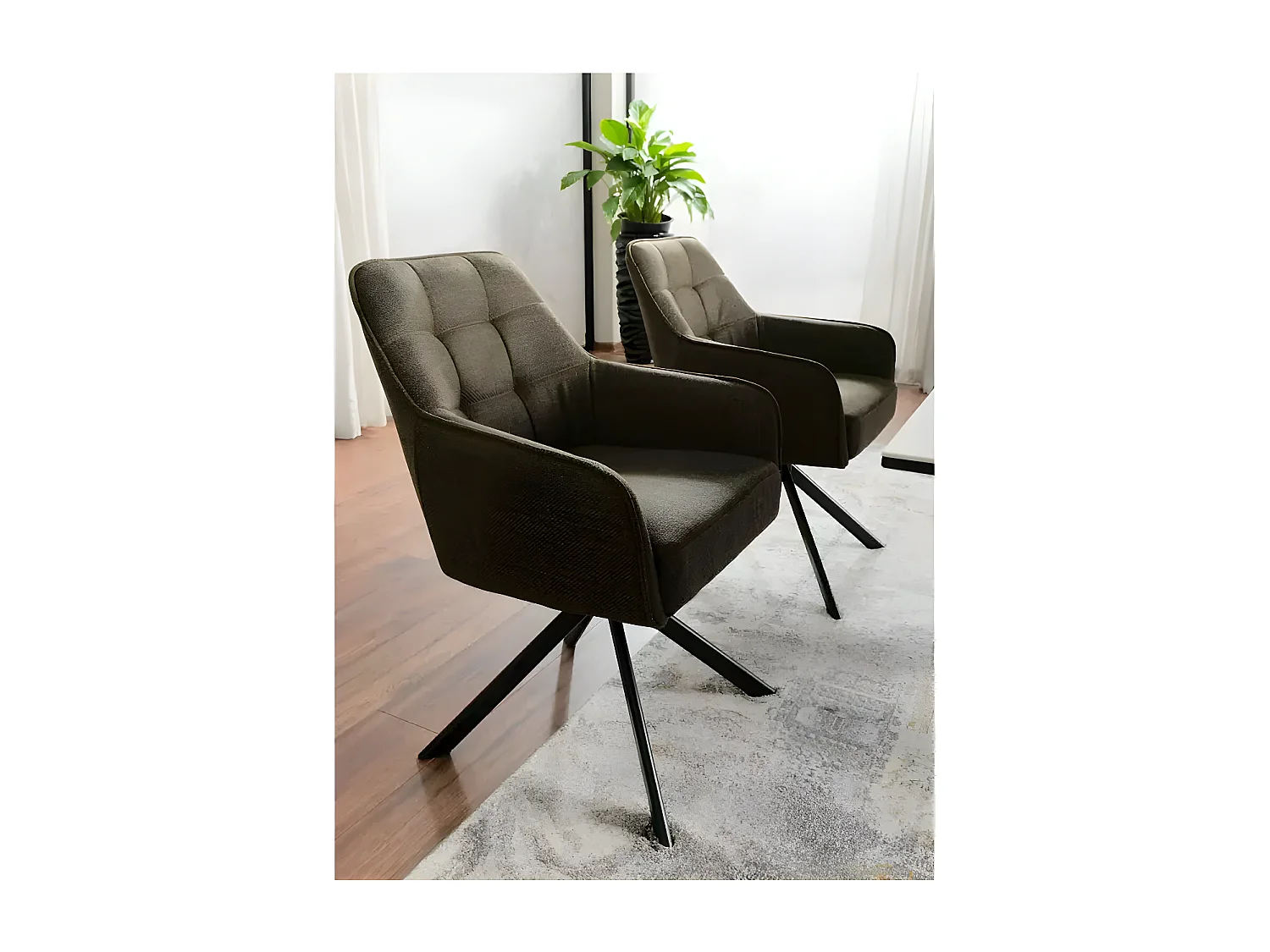 Sedia Kevin/Tessuto/Grigio