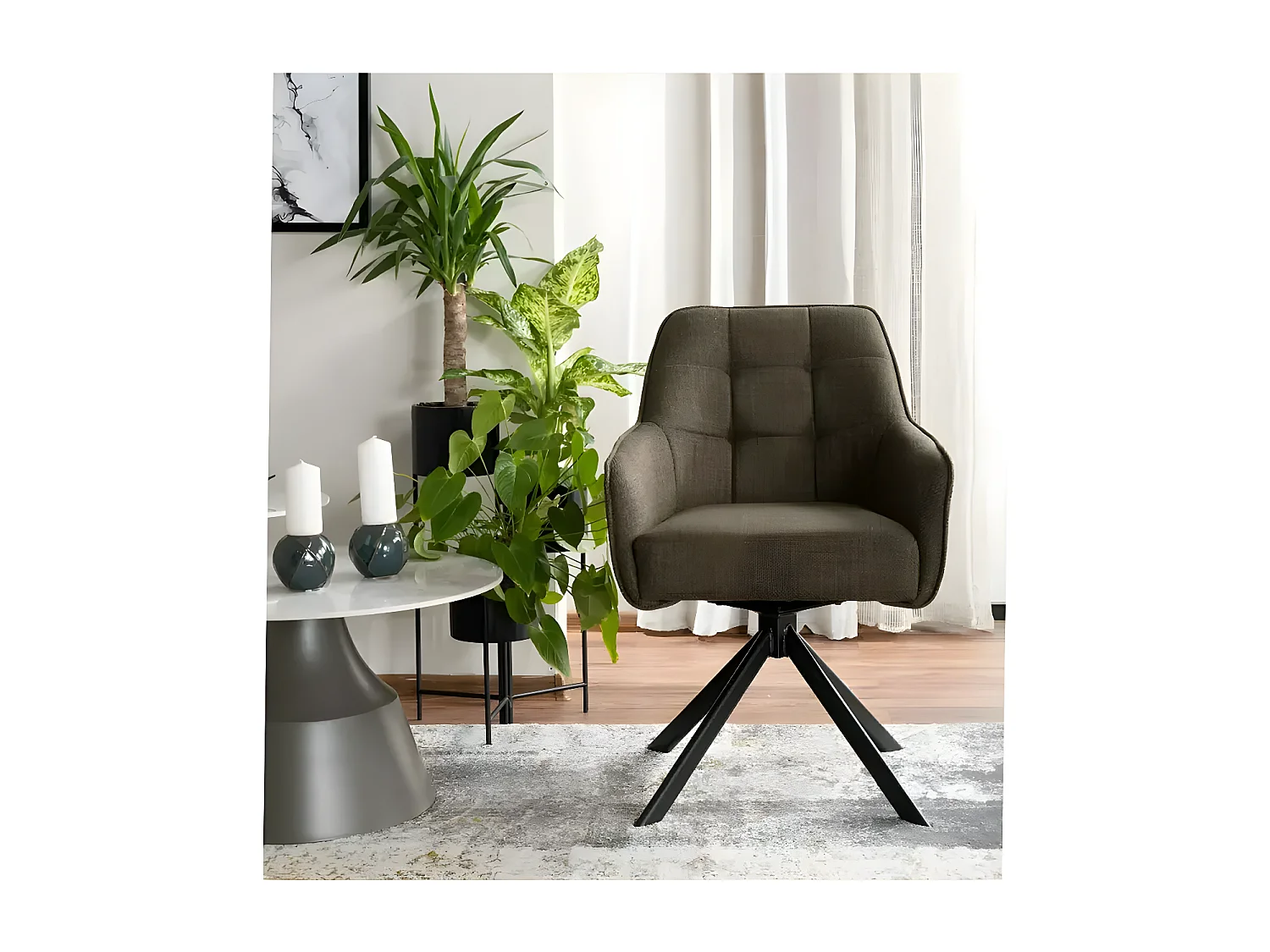 Sedia Kevin/Tessuto/Grigio