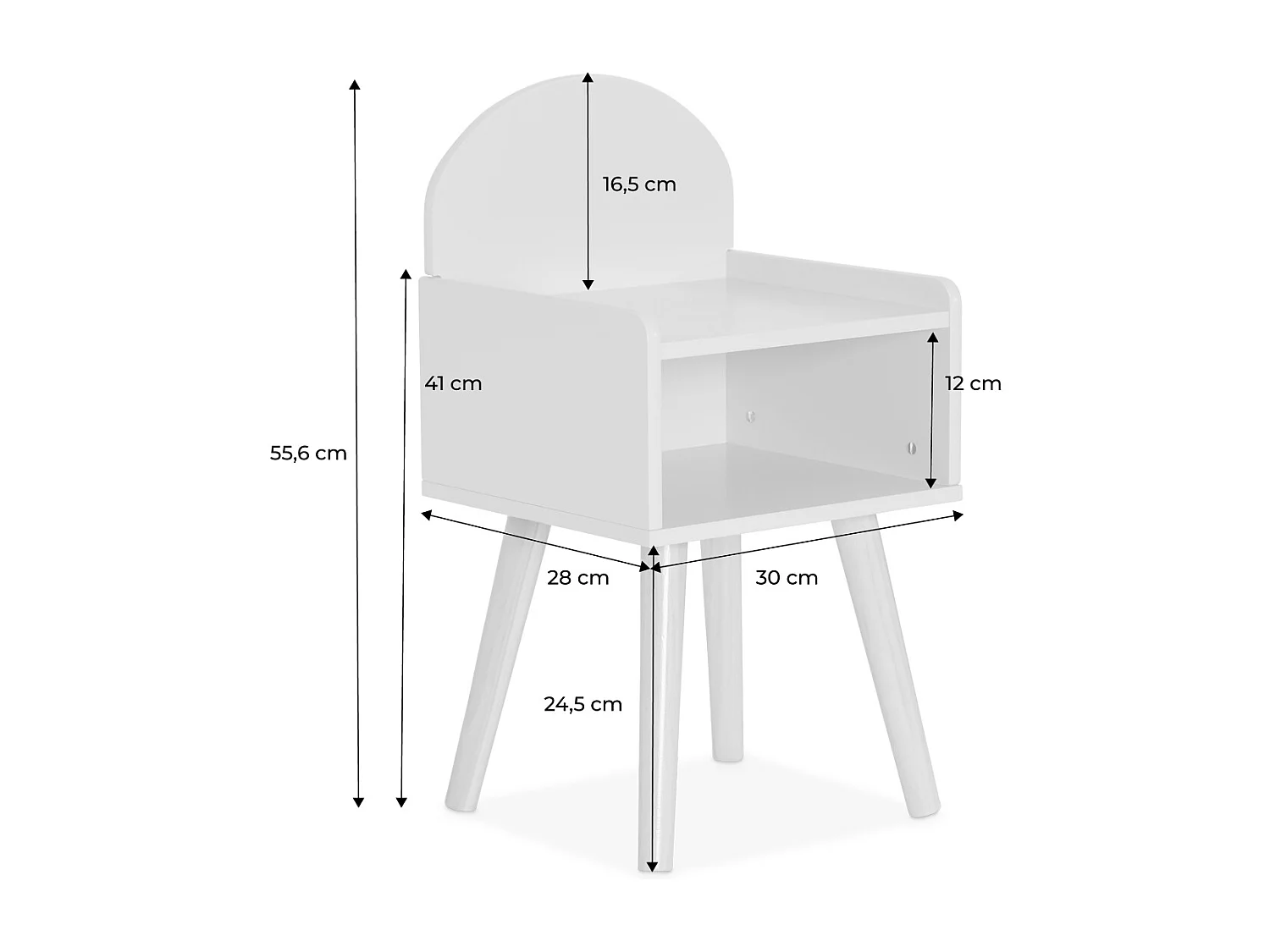 Comodino per bambini, bianco