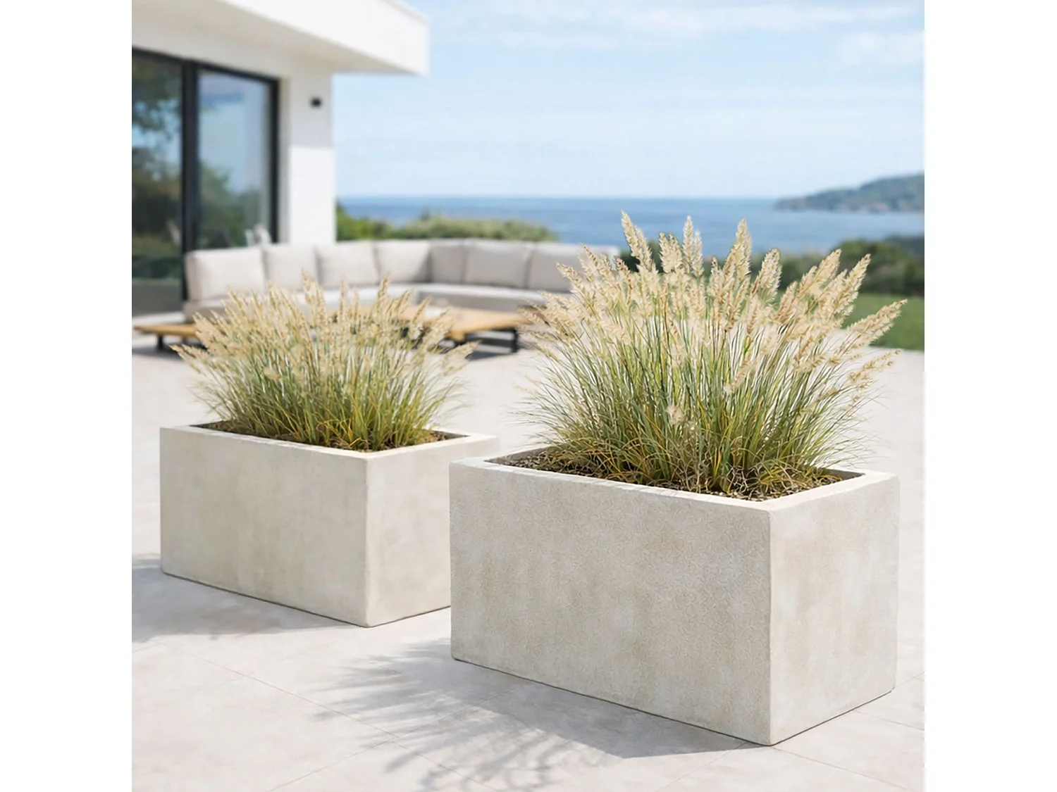 Now's Home - Set De 2 Pots Rectangulaire En Terre D'argile