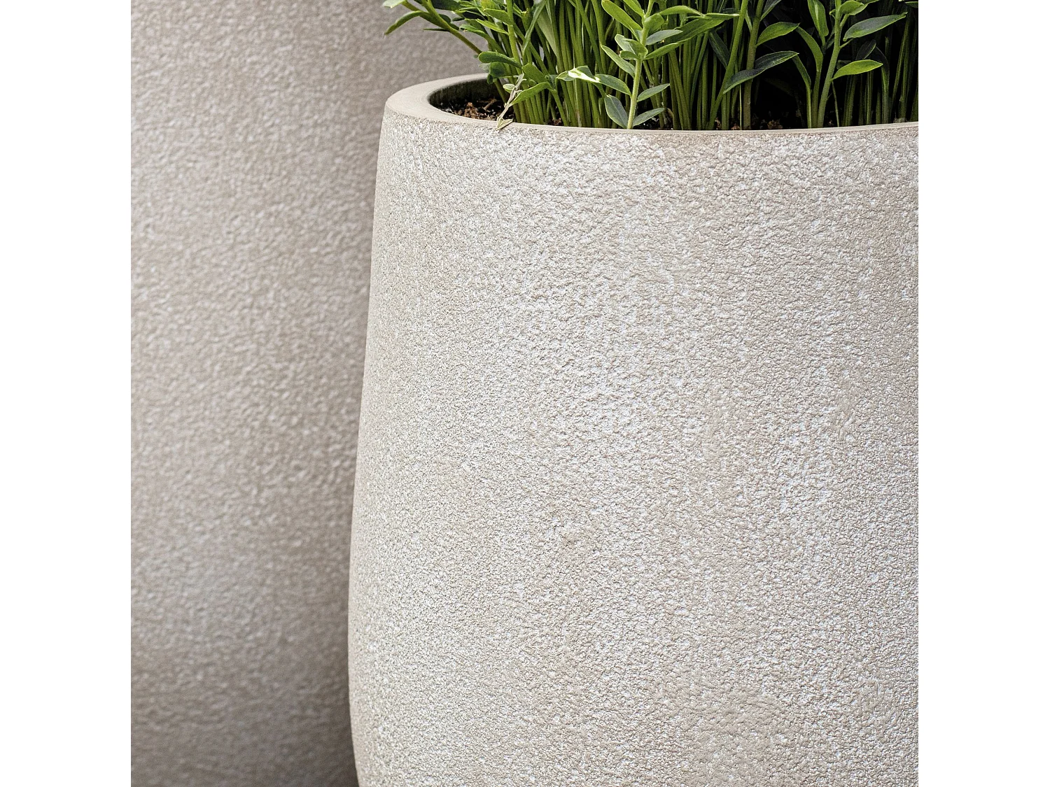 Now's Home - Set De 2 Pots Rond En Fibre  D'argile Couleur Sable 32 Et 44cm