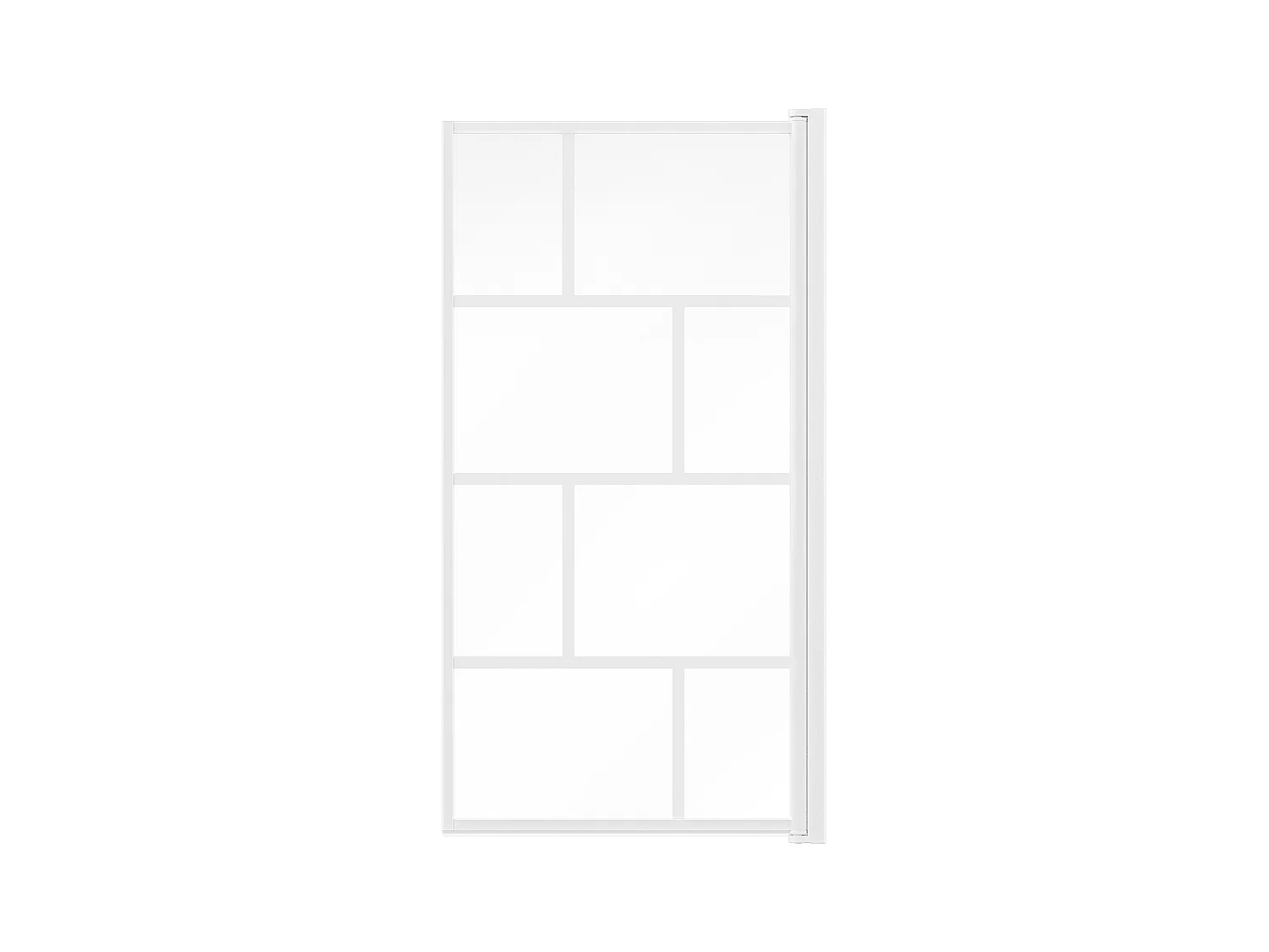 Mampara de bañera pivotante estilo industrial - 70 x 140 cm - Blanco mate - Vidrio - RIVANON