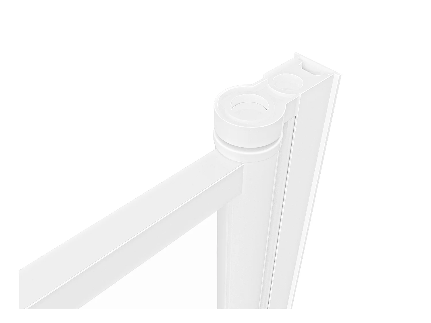 Industriële draaibare badwand - 70 x 140 cm - Mat wit - Glas - RIVANON