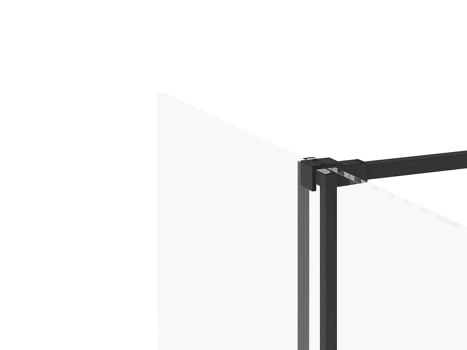 Painel de duche italiano com porta de correr em metal estilo industrial - Preto fosco - 140 x 200 cm - YOREM