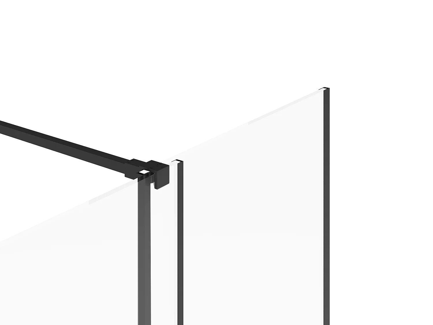 Painel de duche italiano com porta de correr em metal estilo industrial - Preto fosco - 140 x 200 cm - YOREM