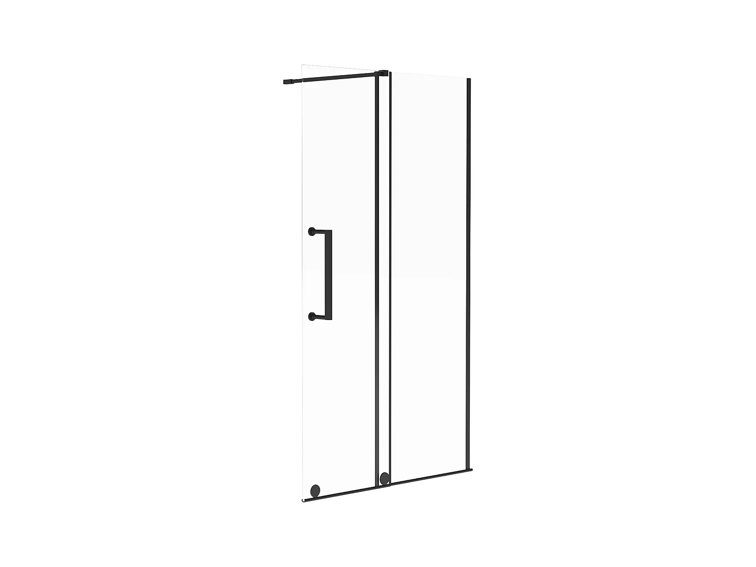 Mampara de ducha estilo industrial de cristal negro mate con puerta corredera de metal - 140 x 200 cm - YOREM
