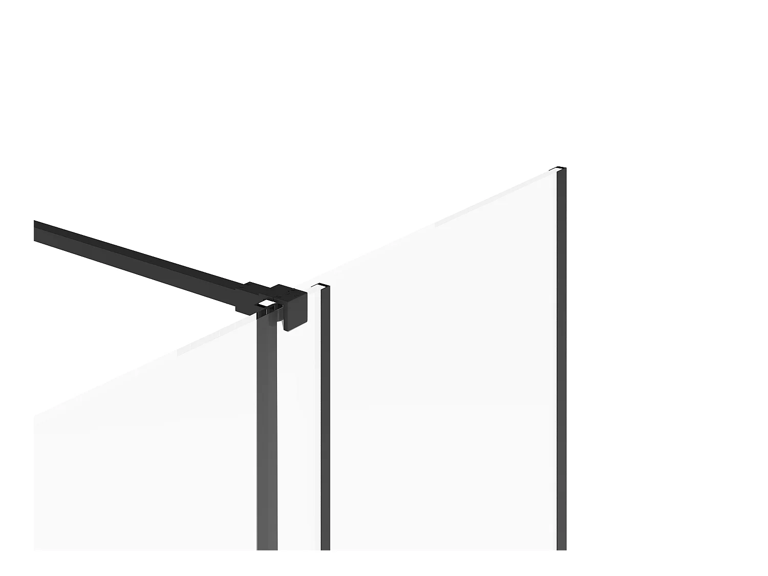 Mampara de ducha estilo industrial de cristal negro mate con puerta corredera de metal - 140 x 200 cm - YOREM