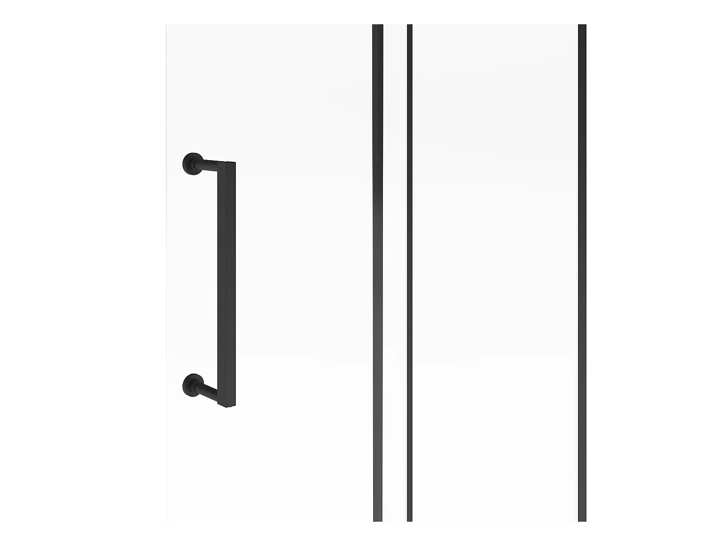 Mampara de ducha estilo industrial de cristal negro mate con puerta corredera de metal - 140 x 200 cm - YOREM