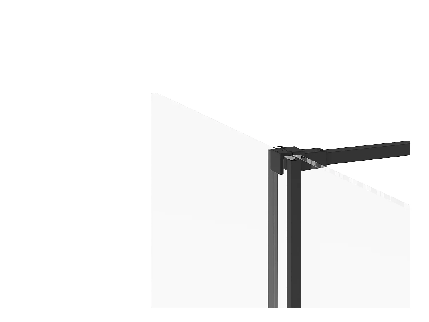 Mampara de ducha estilo industrial de cristal negro mate con puerta corredera de metal - 140 x 200 cm - YOREM