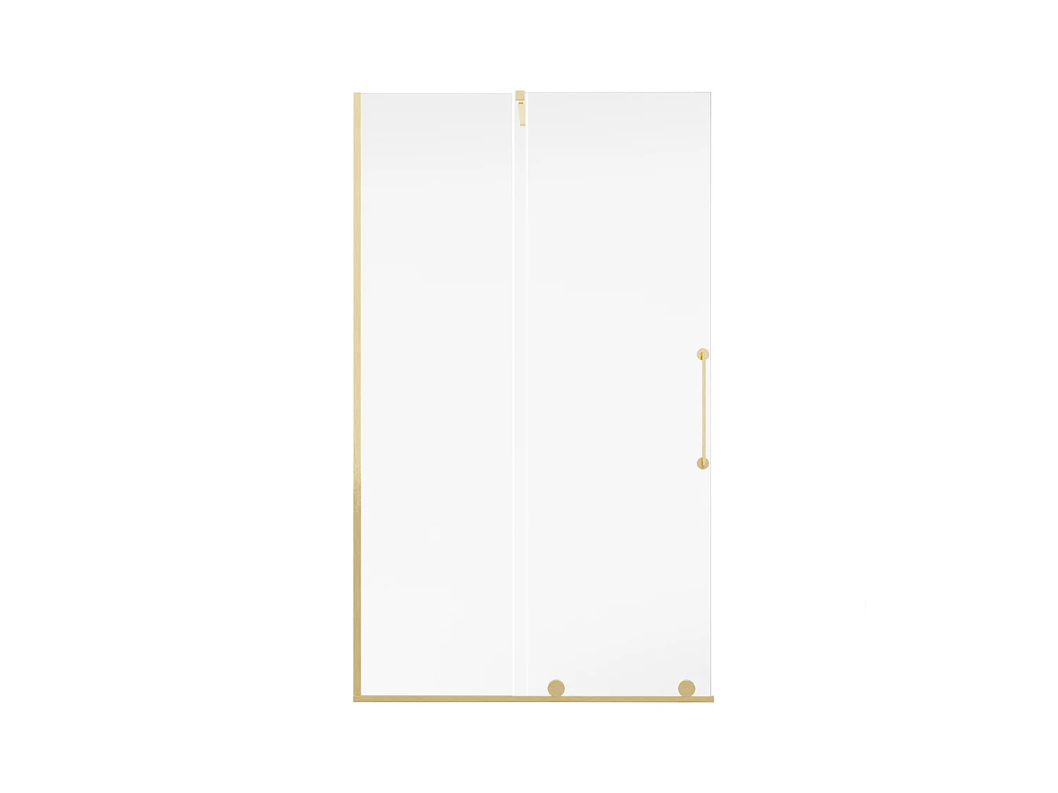 Mampara de ducha tipo italiano con puerta corredera de metal estilo industrial - Dorado - 120 x 200 cm - YOREM