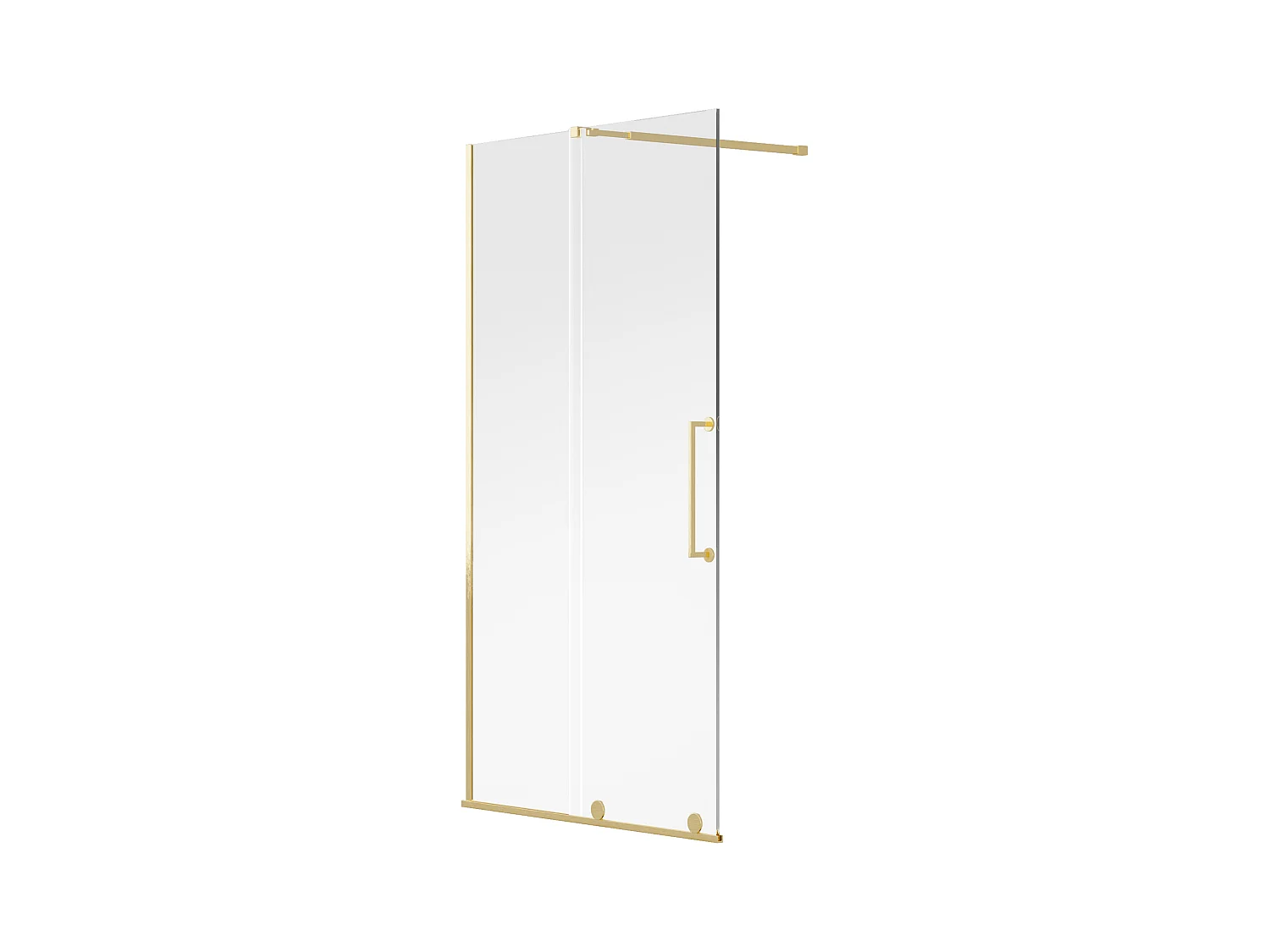Mampara de ducha tipo italiano con puerta corredera de metal estilo industrial - Dorado - 120 x 200 cm - YOREM