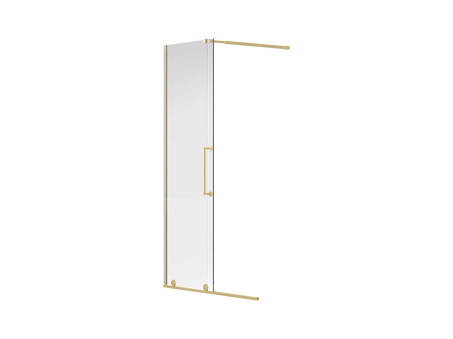 Mampara de ducha tipo italiano con puerta corredera de metal estilo industrial - Dorado - 120 x 200 cm - YOREM