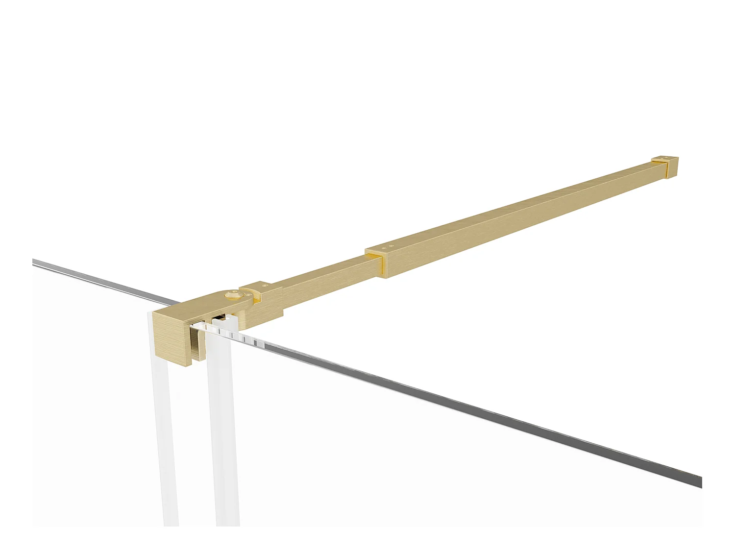 Mampara de ducha tipo italiano con puerta corredera de metal estilo industrial - Dorado - 120 x 200 cm - YOREM