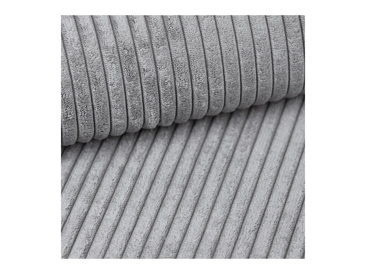 Canapé d'angle POTARO Gris clair en velours côtelé avec fonction de couchage