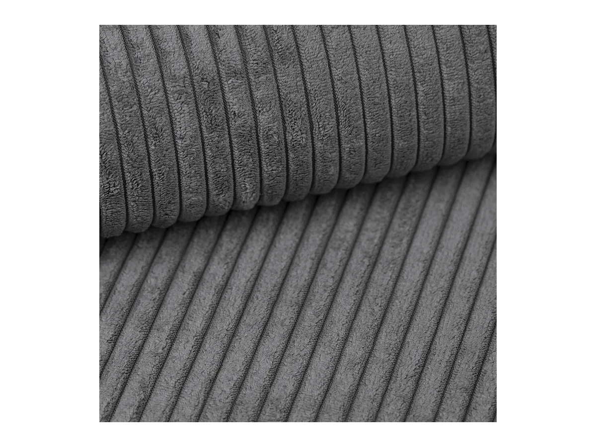 Canapé d'angle ASPRA Gris en velours côtelé avec fonction de couchage