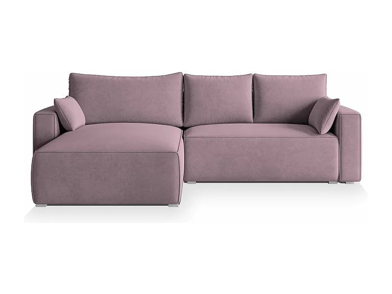 Canapé d'angle FORIL Parme en velours avec fonction de couchage