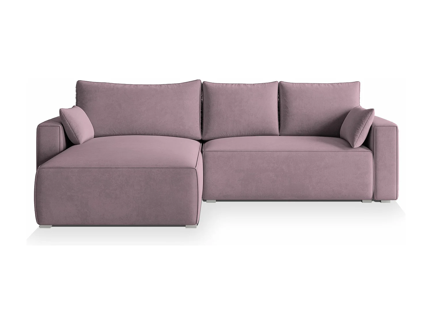 Canapé d'angle FORIL Parme en velours avec fonction de couchage