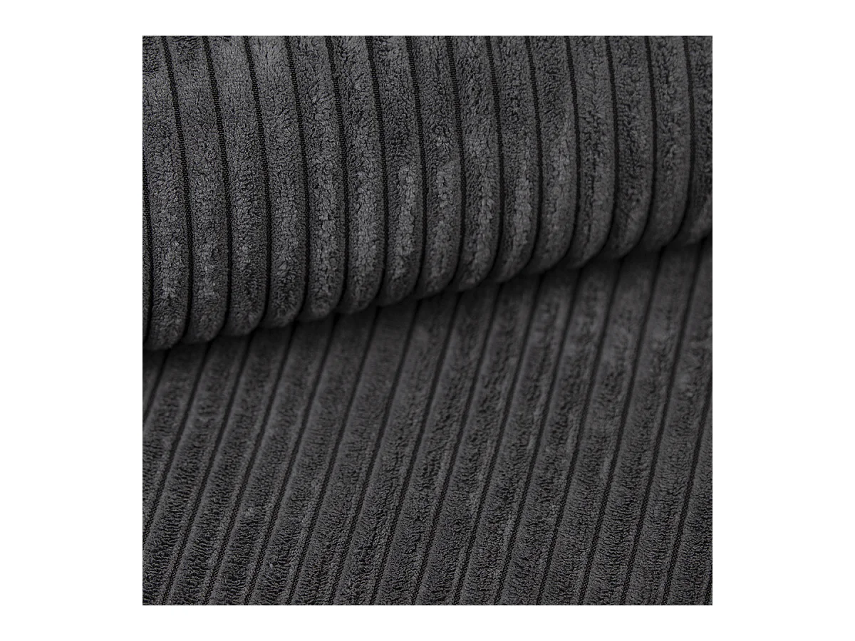 Canapé d'angle POTARO Gris anthracite en velours côtelé avec fonction de couchage