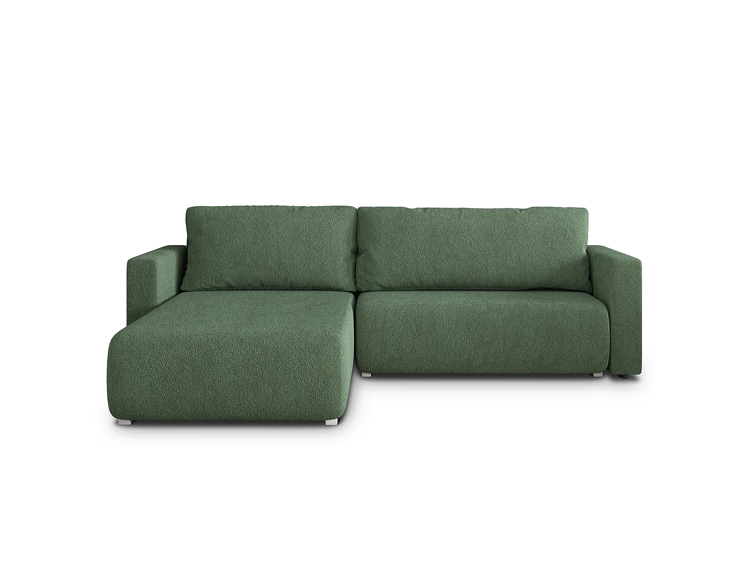 Canapé d'angle convertible 3 places en tissu vert TURIN