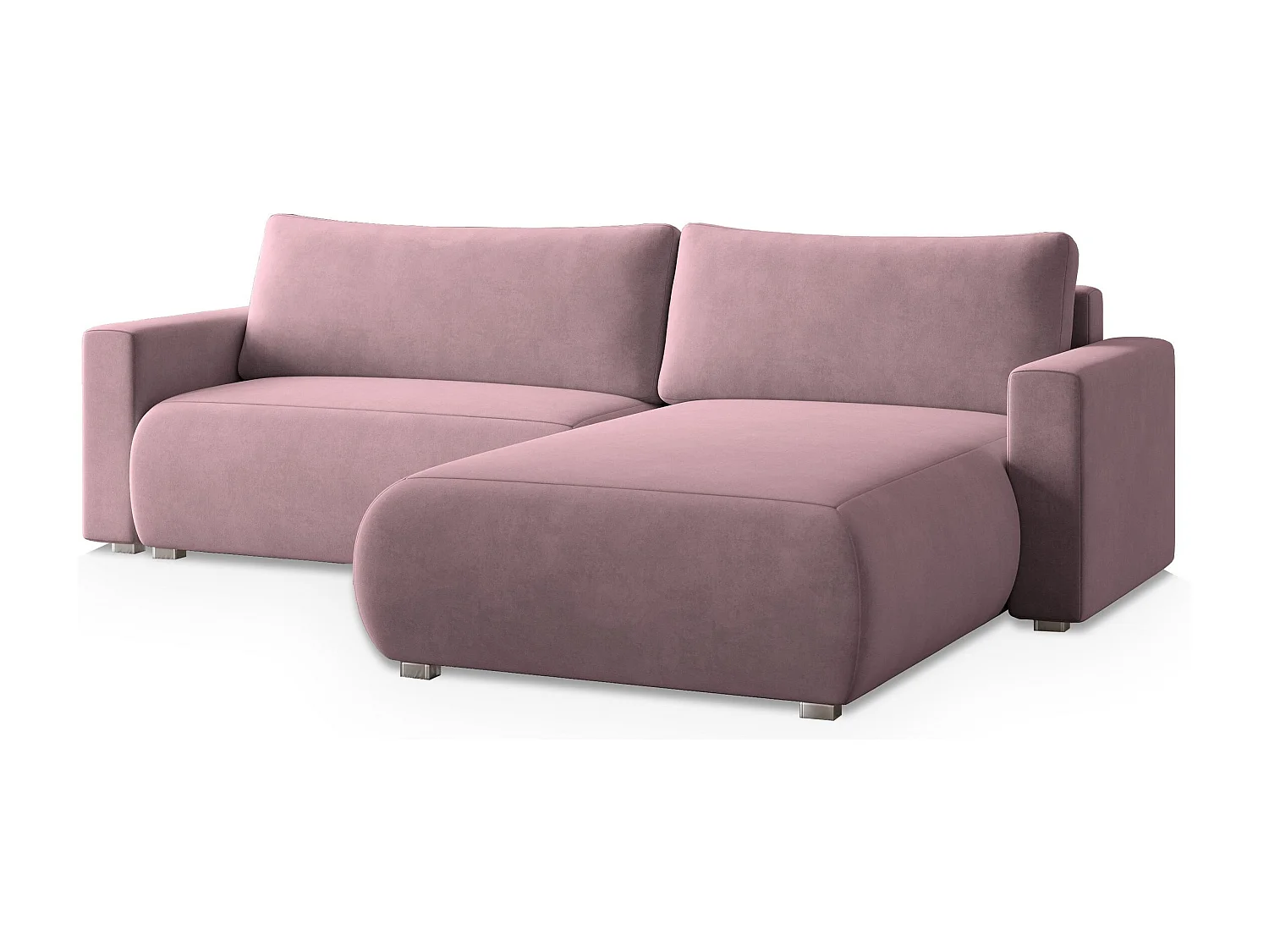 Canapé d'angle TURIN Parme en velours avec fonction de couchage