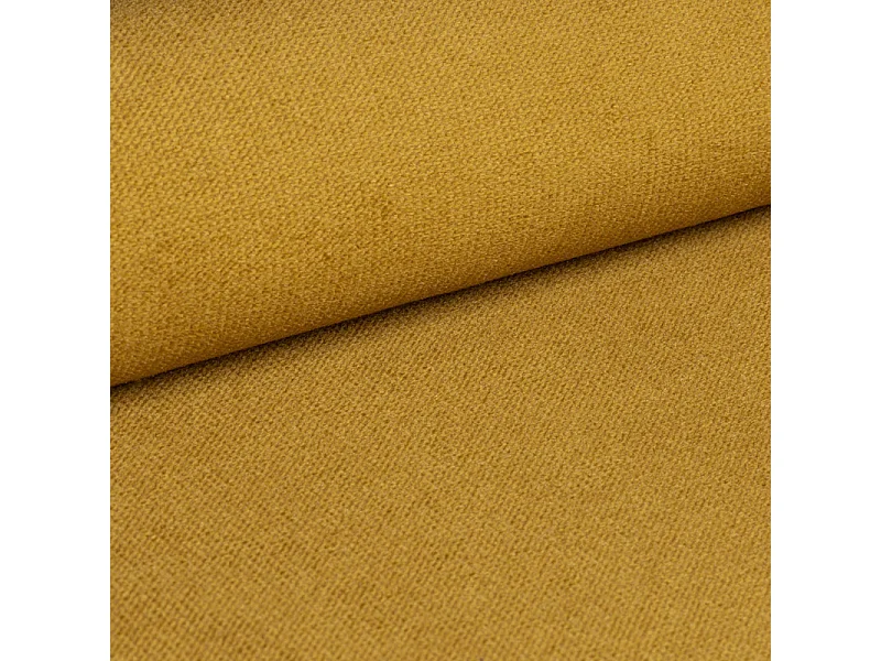 Canapé d'angle CARL Jaune moutarde en peluche avec fonction de couchage