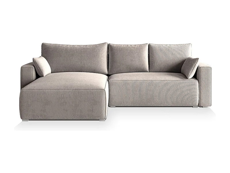 Hoekbank FORIL van fluweel met slaapfunctie Beige