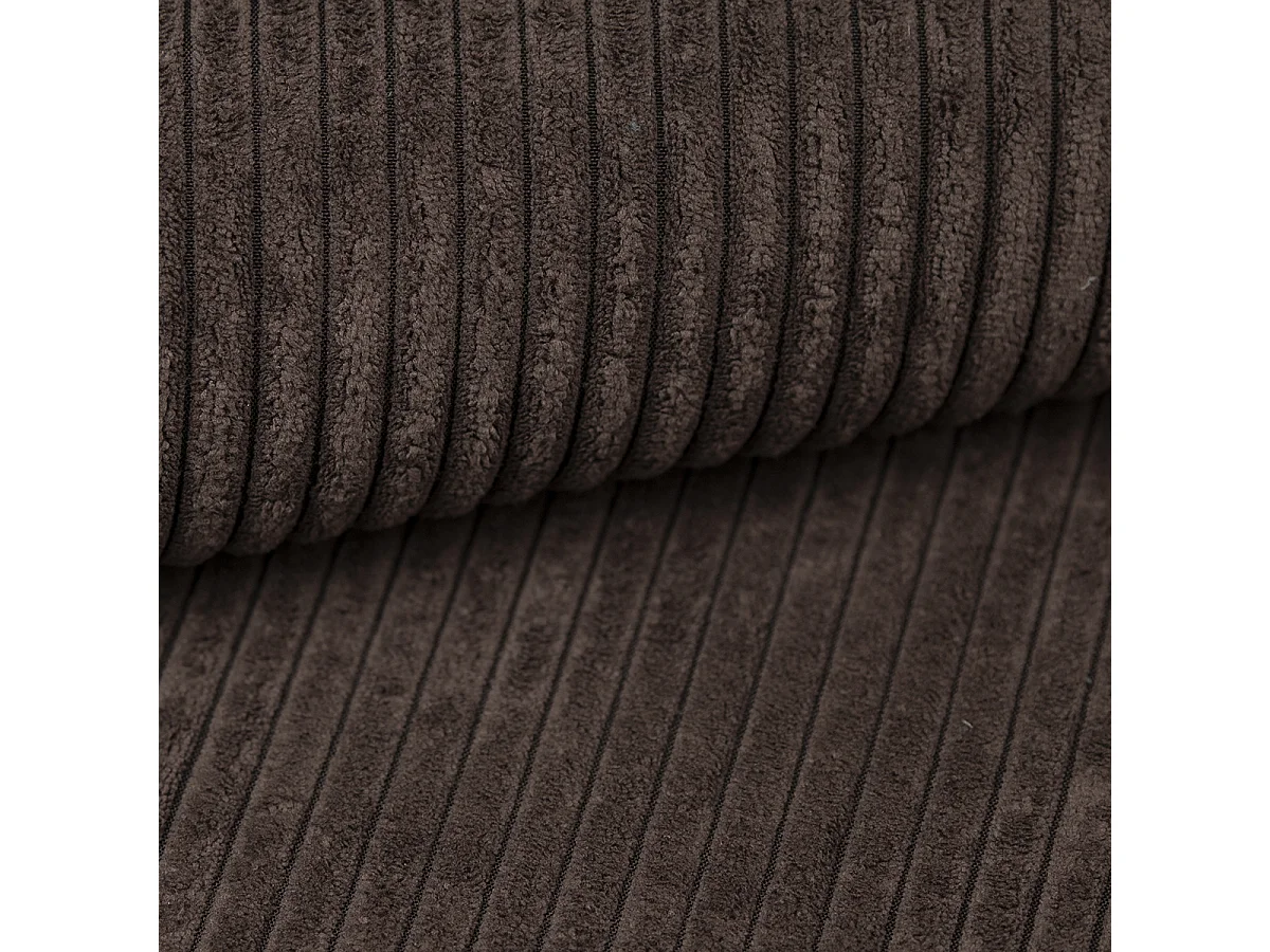 Canapé d'angle FORIL Marron en velours côtelé avec fonction de couchage