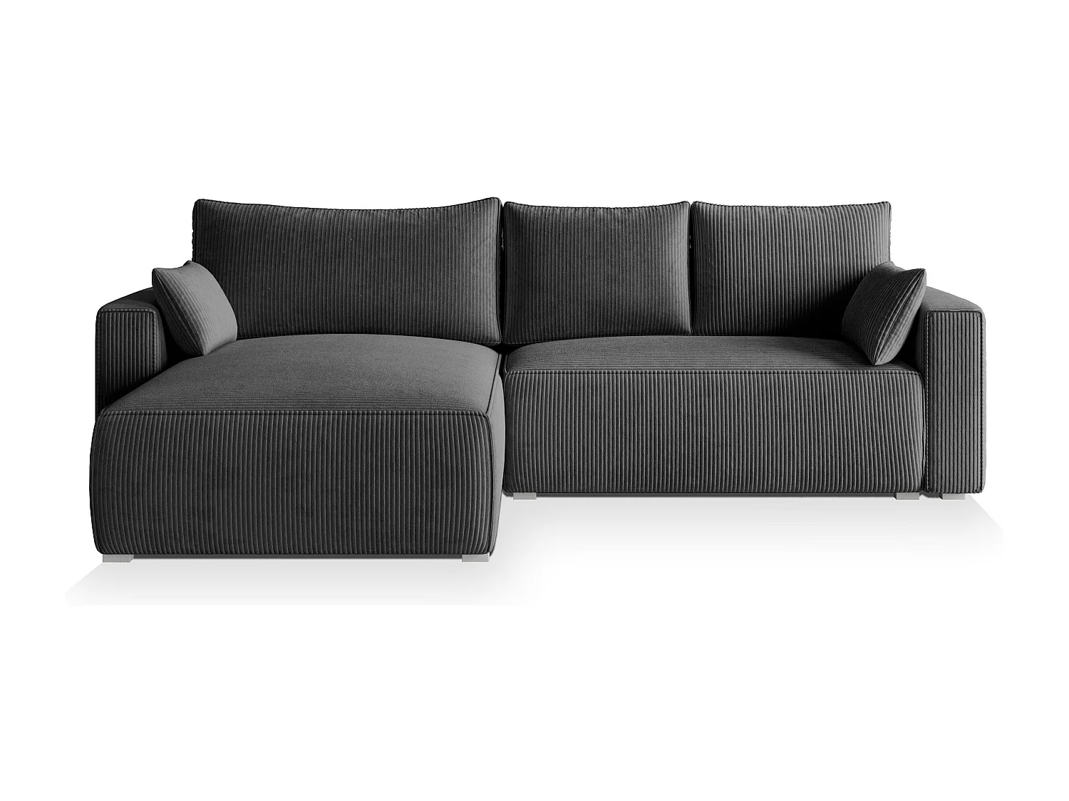 ECKSOFA FORIL P Anthrazitgrau Kordstoff mit Schlaffunktion