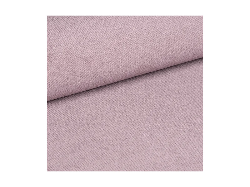 Canapé d'angle RITA Rose poudré en peluche avec fonction de couchage