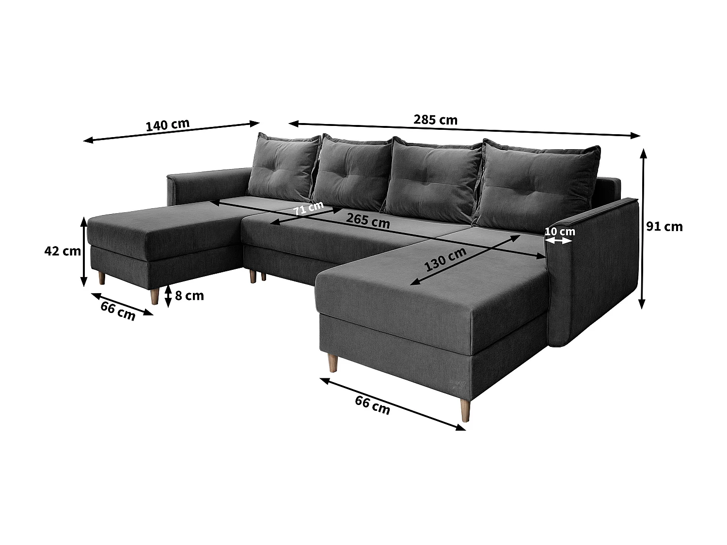 Canapé d'angle VERNI Vert Sapin en peluche avec fonction de couchage