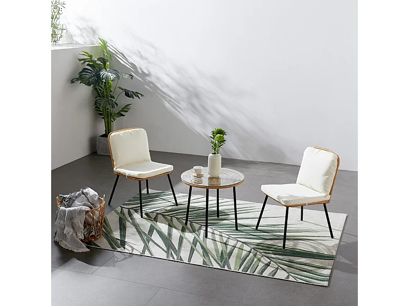 Conjunto de muebles bajos de jardín 2 sillas + 1 mesa CADIX